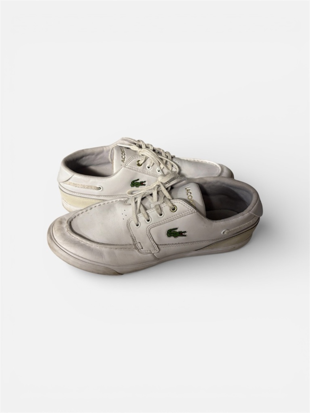Men's Lacoste Bayliss Deck 0722-1 Sneakers Boat Shoe White/Off White Size 9.5